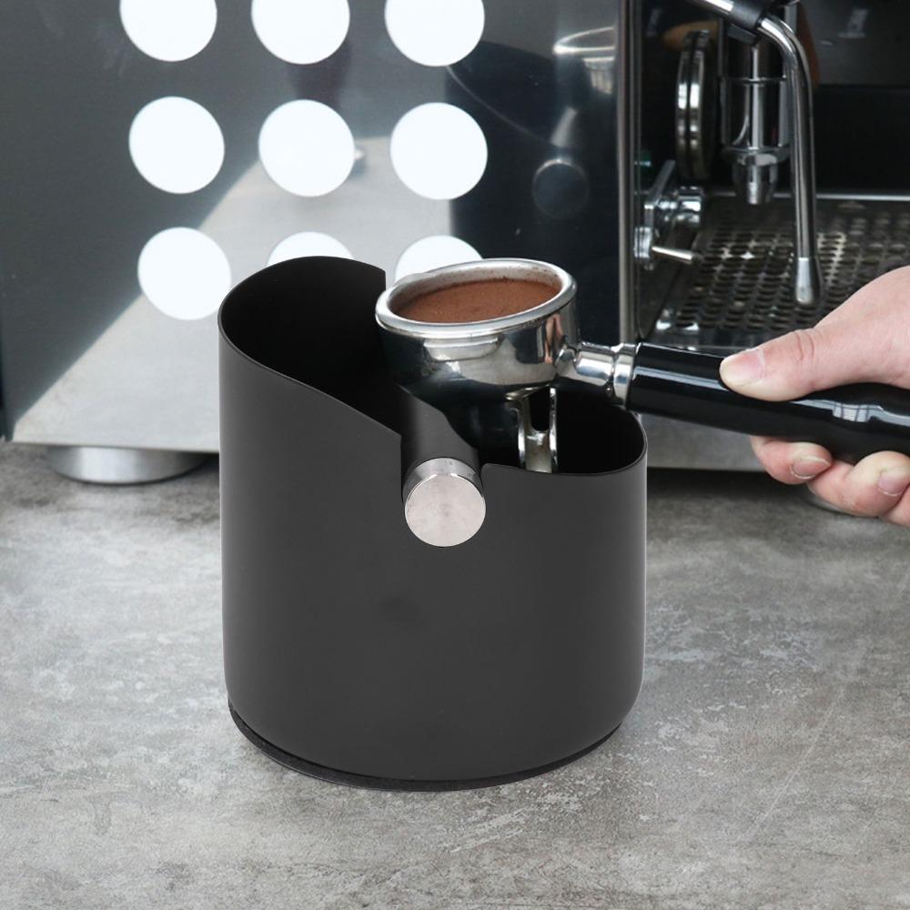 

Rubber Base Coffee Grounds Bucket Removable Knock Bar Stainless Steel Knock Box Espresso Making серебряный