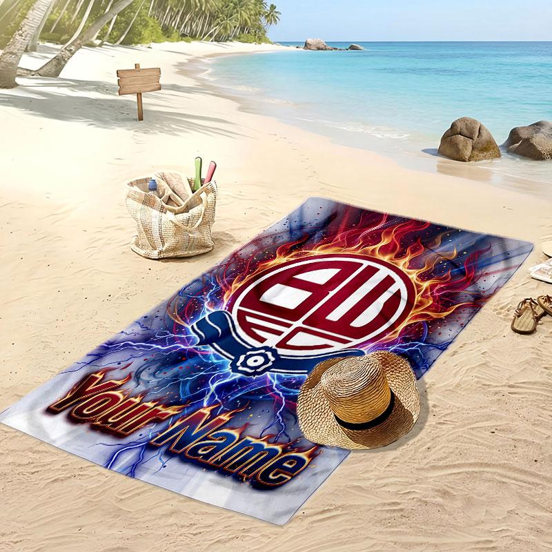 Bolton Wanderers FC Personalized Printed Beach Towel Soccer Logo Support Custom Name Text Absorbent Towel For Sport Travel Special Gift