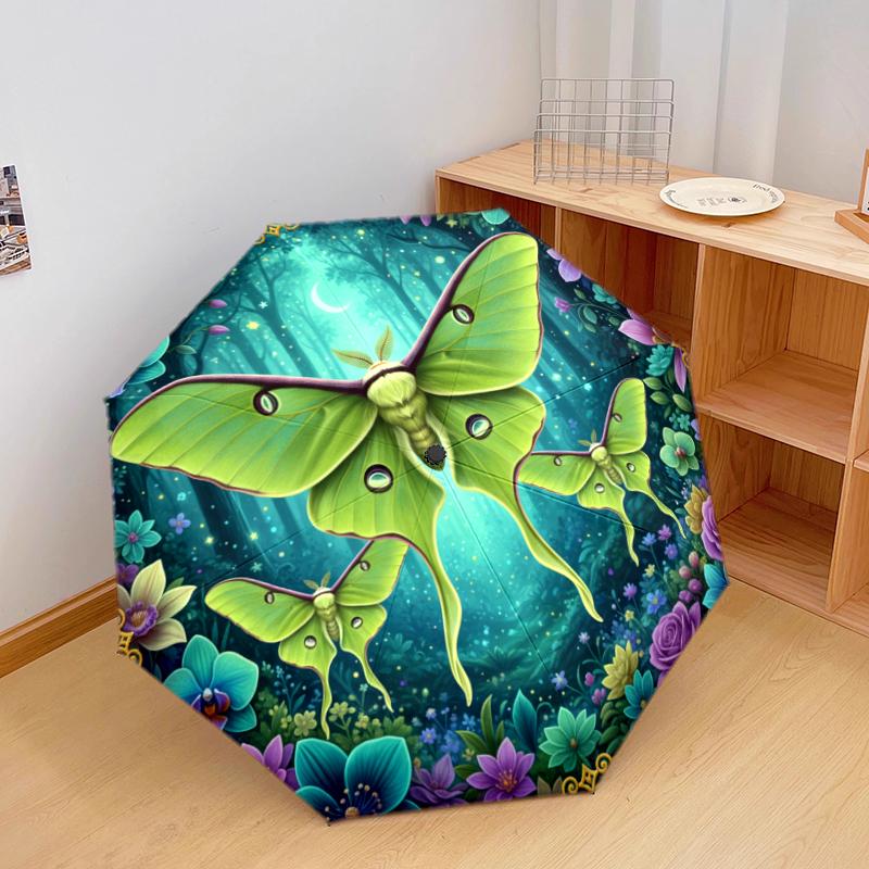 1 PC Automatic Folding Umbrella - 3D Butterfly Pattern, Portable & Foldable Design with 8 Ribs, Christmas Birthday Gifts