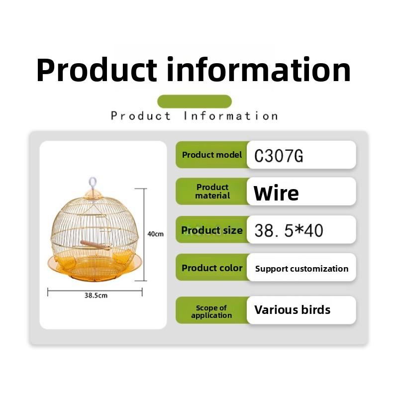 High-end Birdcage, Parrot Birdcage, Household and Villa Model, Convenient To Carry, Made of Metal Wire with an Attached Birdcage