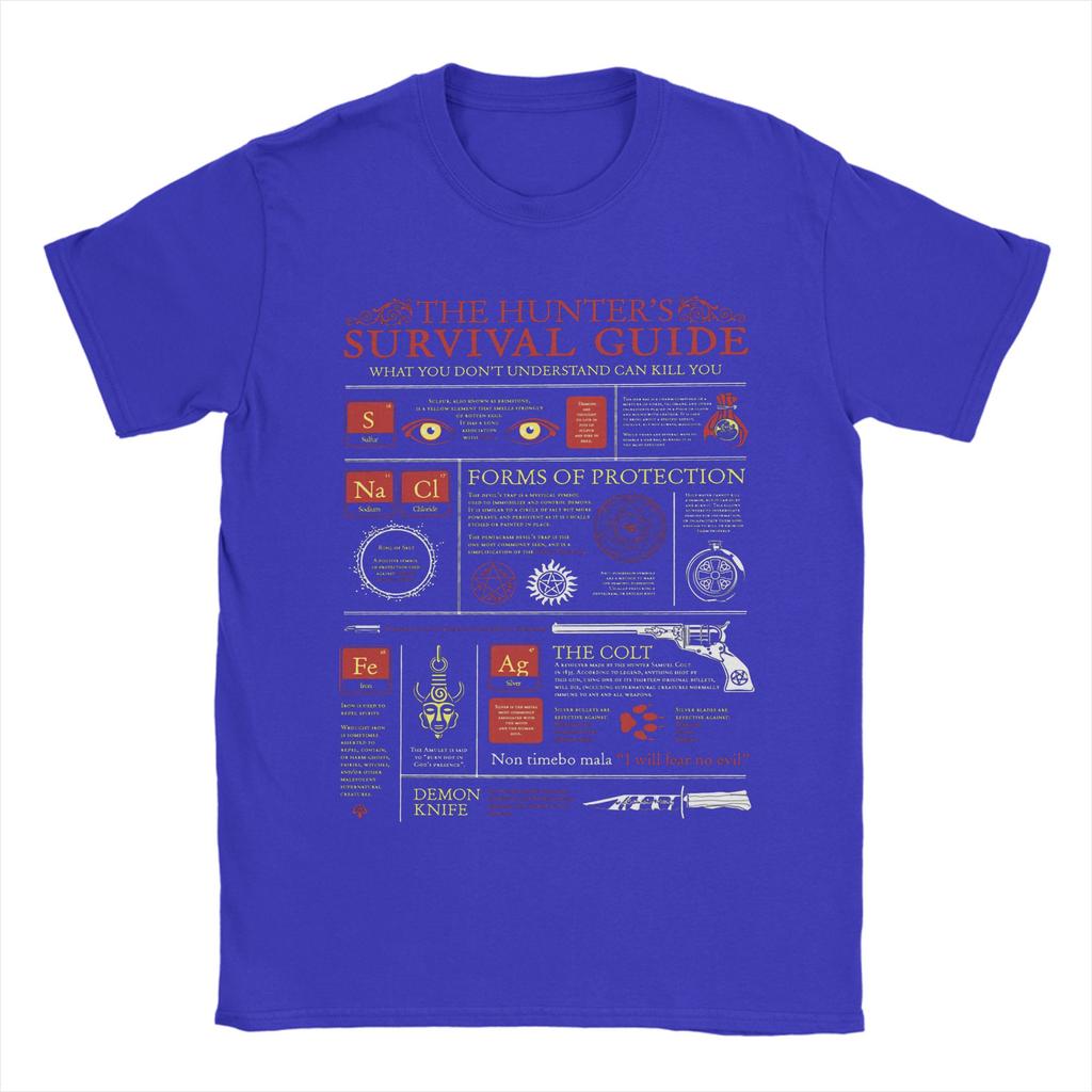 The Hunters Survival Guide T Shirts Pure Cotton Funny T-Shirts Round Collar Supernatural Tees Short Sleeve Tops New Arrival