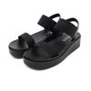Vivian Thick Ankle Low M Women's Sandals, Sole, Strap, Rubber, Heel, V45104SM, Black, (23.0-23.5)
