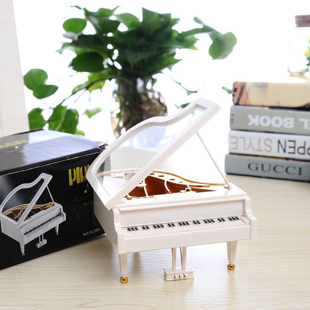 ABS Piano Music Box With Light Children Music Box Toys Creative Classic Piano Model  Children