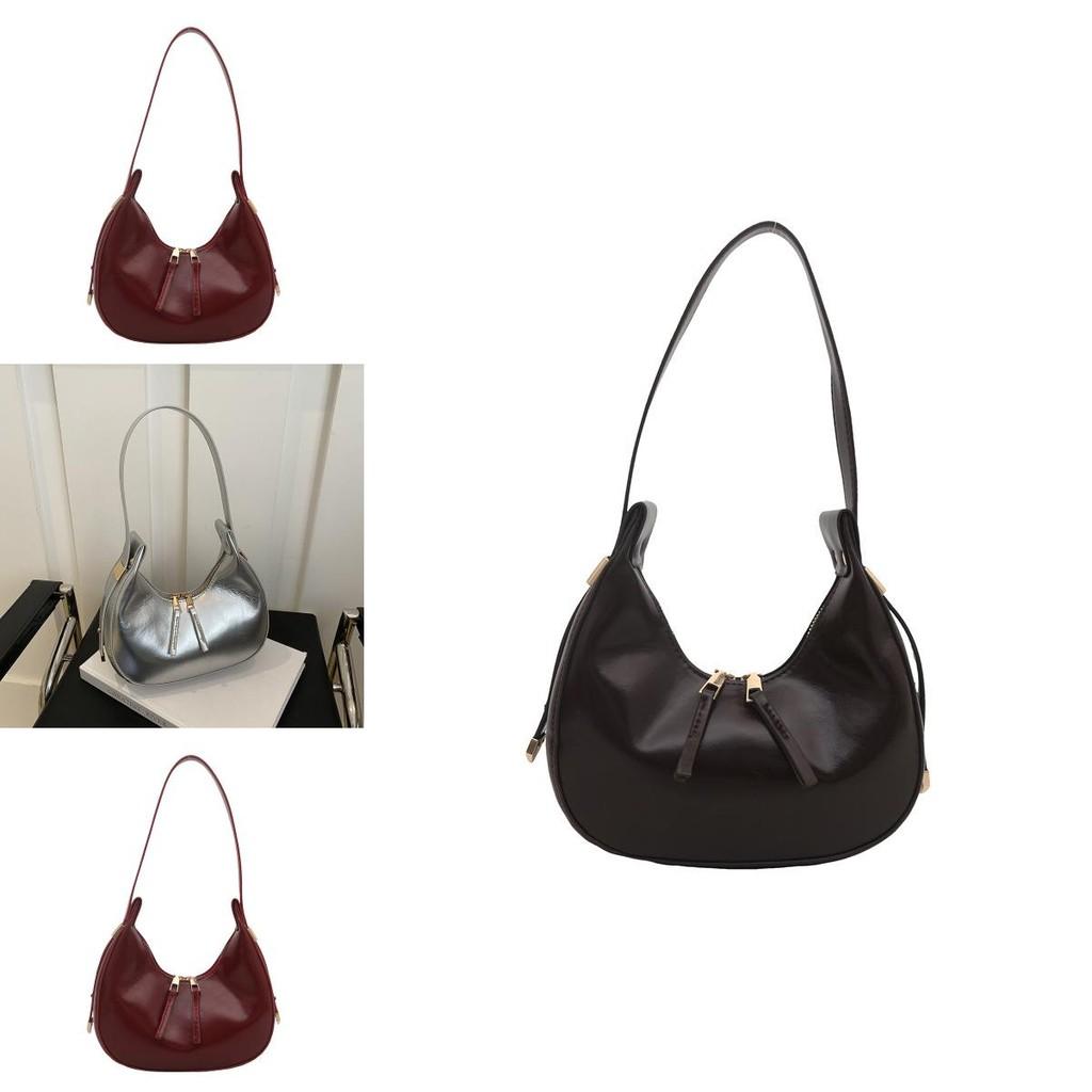 Pu Water Dumpling Shape Crossbody Bag With Zipper Closure For Daily Use