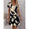 Women's Dress V - Neck Short Sleeve