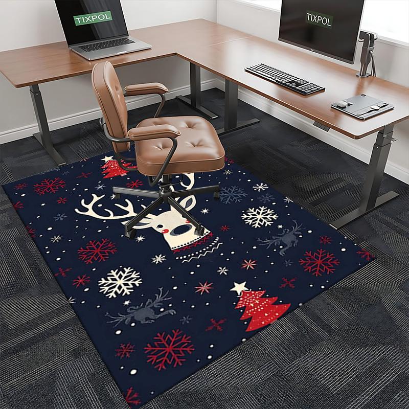 Christmas Deer Chair Mat - Anime Cartoon Design, Non-Slip Carpet for Office, Home Decor, Living Room, Bedroom, Gaming Room & Dormitory.R067