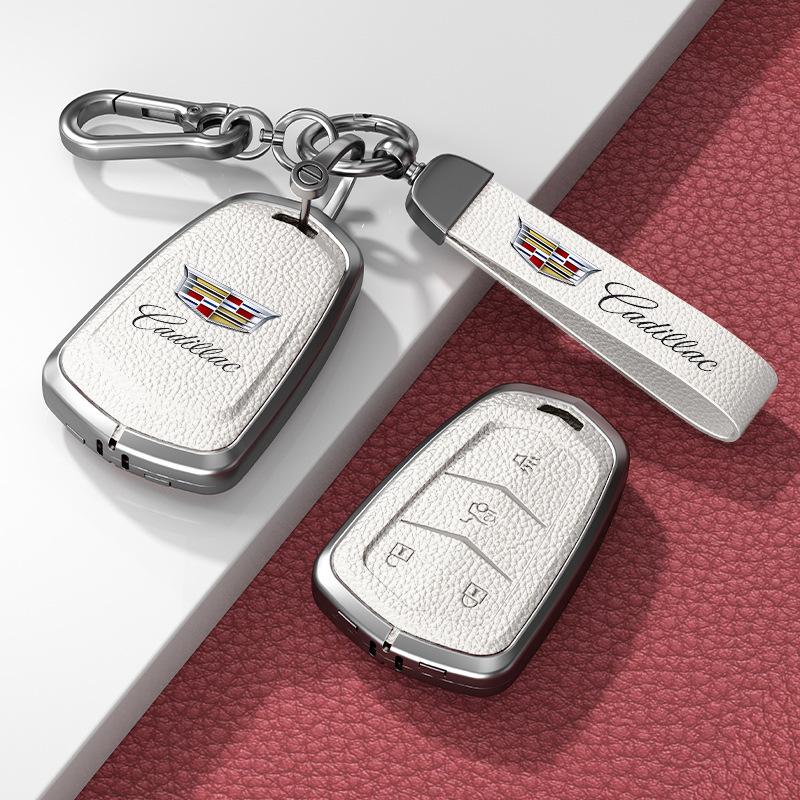 Lädernyckelskydd för Cadillac XT5/CT6/XT4/XTS och ATSL – Unisexdesign med spänne