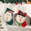 Stylish Santa and Snowmans Christmas Stocking Warmth Knitting Holiday Decoration Portable Accessory for Gifting