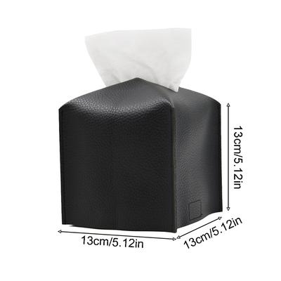 Decorative Square Tissue Box PU Leather Tissue Holder Facial Paper Organizer for Bathroom Modern Tissue Box Holder Kitchen