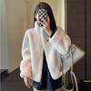 Winter Women Short Mink  Coat Simple Stand Collar Outerwear Jacket