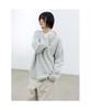 Saendeusaundeu (Unisex) Awning Stripe Long Sleeve T-Shirt Gray