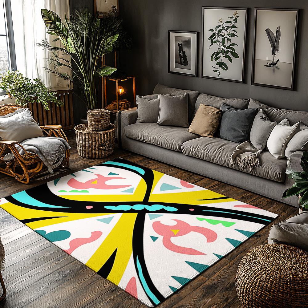 Unique Bohemian Area Rug Non Slip Floor Mat Washable Home Decor Indoor Outdoor Welcome Door Mat Stylish Modern Abstract Pattern 50x80cm