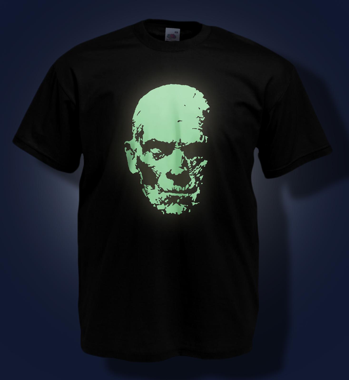 Halloween 100% Cotton T-shirt Mens Tees Top - The Mummy Boris Karloff - Glow in the Dark - Classic Horror S