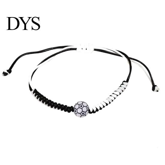Cool Layered Wristband Sports Themed Braided Bracelet, Adjustable Hand Woven Rope with Personalized Fan Gift Ball Charms, Trendy Wrist Strap
