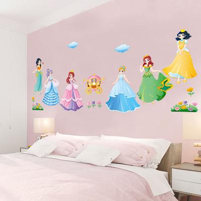 Princess Wall Sticker for Girls Bedroom Kids Room Decor Self Adhesive Wallpaper Peel and Stick Wall Art Bedside Wall Decoration for Children Room