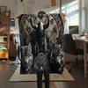 1Pc Viking Pattern Print Flannel Blanket, High quality Comfortable for All Seasons, Home Decor, Warmth and Comfort, Perfect for Christmas Gifts