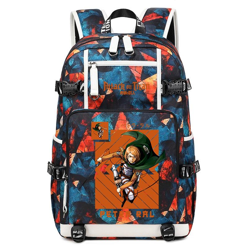 Attack On Titan Anime Print Student Backpack Large Capacity Casual Daypack for Boys Girls School Travel