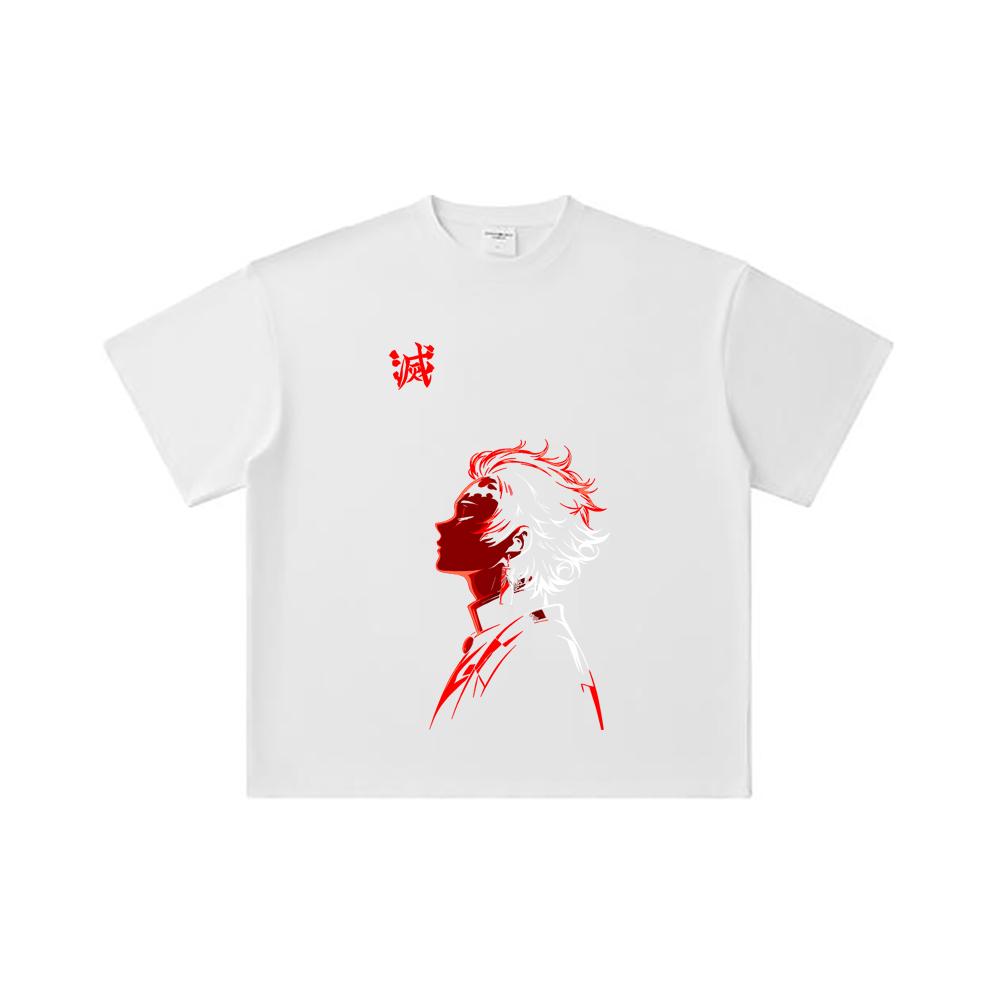 260 GSM Double Yarn 32 Count 100% Cotton Demon Slayer V108 Tanjiro Print Unisex Heavy Cotton T Shirt
