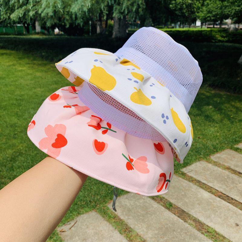 Children's Sunshade Mesh Top Hat Women's UV Resistant Folding Summer Sunshade Hat Women's Princess Sun Hat Brim