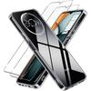 Vāciņš priekš Xiaomi Redmi A3 ar 2 rūdītiem stikliem - Pastiprināts aizsargvāciņš, caurspīdīgs silikons