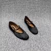 Fashion Mary Jane Shoes Female High Quality Leather Buckle Ballet Shoes for Women Square Toe Flat Cowhide Ladies Single Shoes 2025