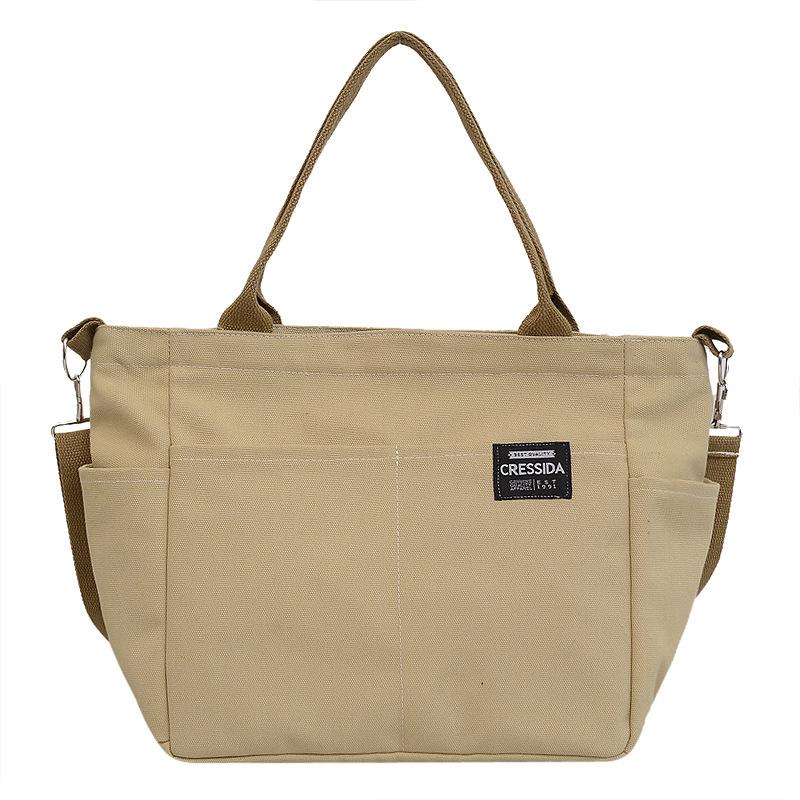 Large Capacity Simple Student Class Commute Tote Bag Trendy Fashion Women Shoulder Bag Messenger Bag Canvas Bag Bag