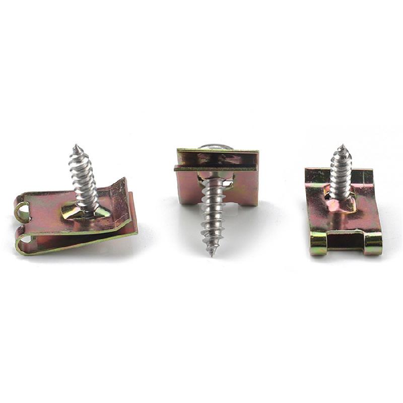 200 Pcs Assorted U Clip Nut Fasteners Flange Self Tapping Screws Rust Resistance