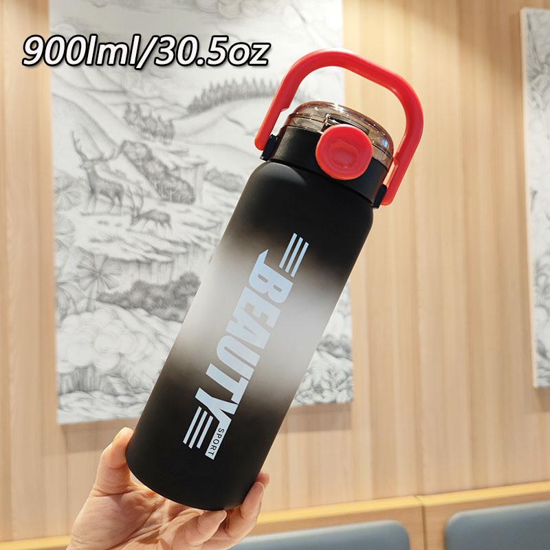 

Summer Matte Gradient Plastic Drinking Cup With Straw For Home And Commuting Use чёрный