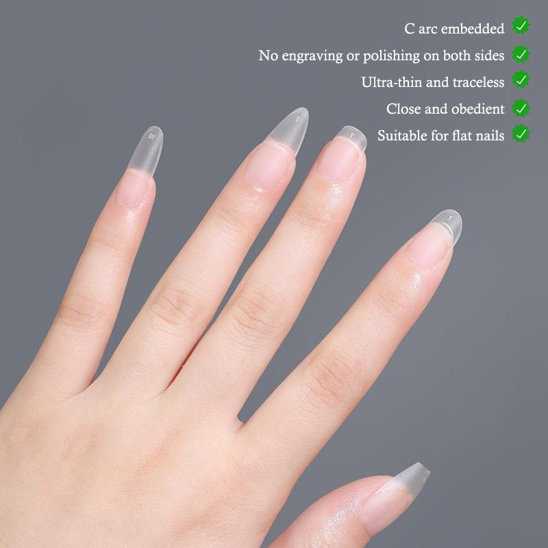 100 Pièces Embouts d'Ongles Amande Couvrance Totale Mat Gel Souple Faux Ongles Pour Salon de Manucure DIY Manucure Maison Création d'Art pour Ongles