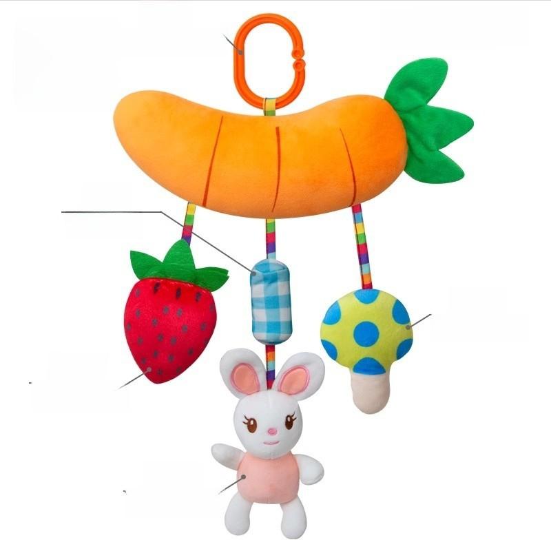 Infant Car Seat Hanging Toy With Plush Material And Interactive Sound For Newborns