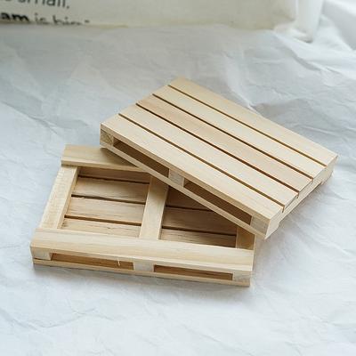 DIY Mini Rectangular Wooden Tray, Small Hollow Wooden Coaster Insulation Pad, Coaster Wooden Non-slip Insulation Coffee Mat