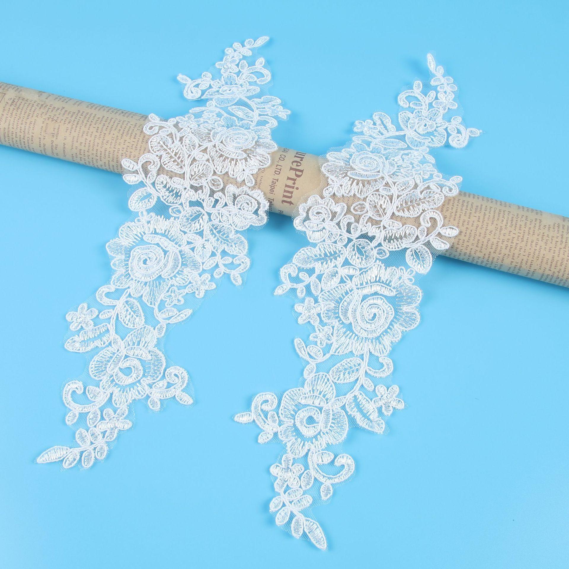 

Lace Lace Large Flower Car Bone Pair Flower Accessories, Bridal Wedding Accessories Lace Fabric Dress Clothing Accessories This white * 36 * 10CM