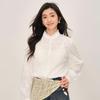 INMAN Women's Embroidered Lace Collar Cotton Blouse