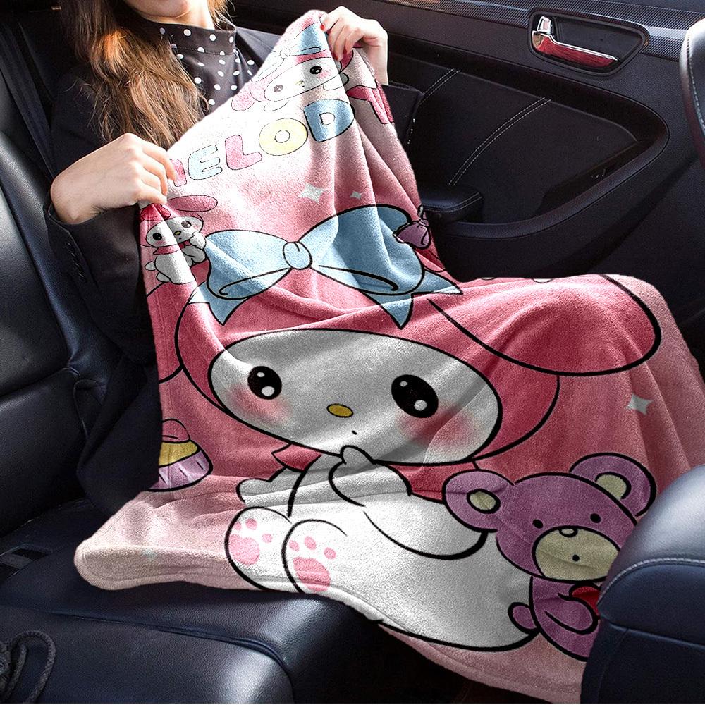 1pc cute cartoon character My Melody plush toy blanket - home decoration, seasonal use, comfortable, machine washable, suitable for all ages
