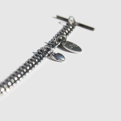 Rush Off Surgical Steel Love Love Pendant Chain Bracelet