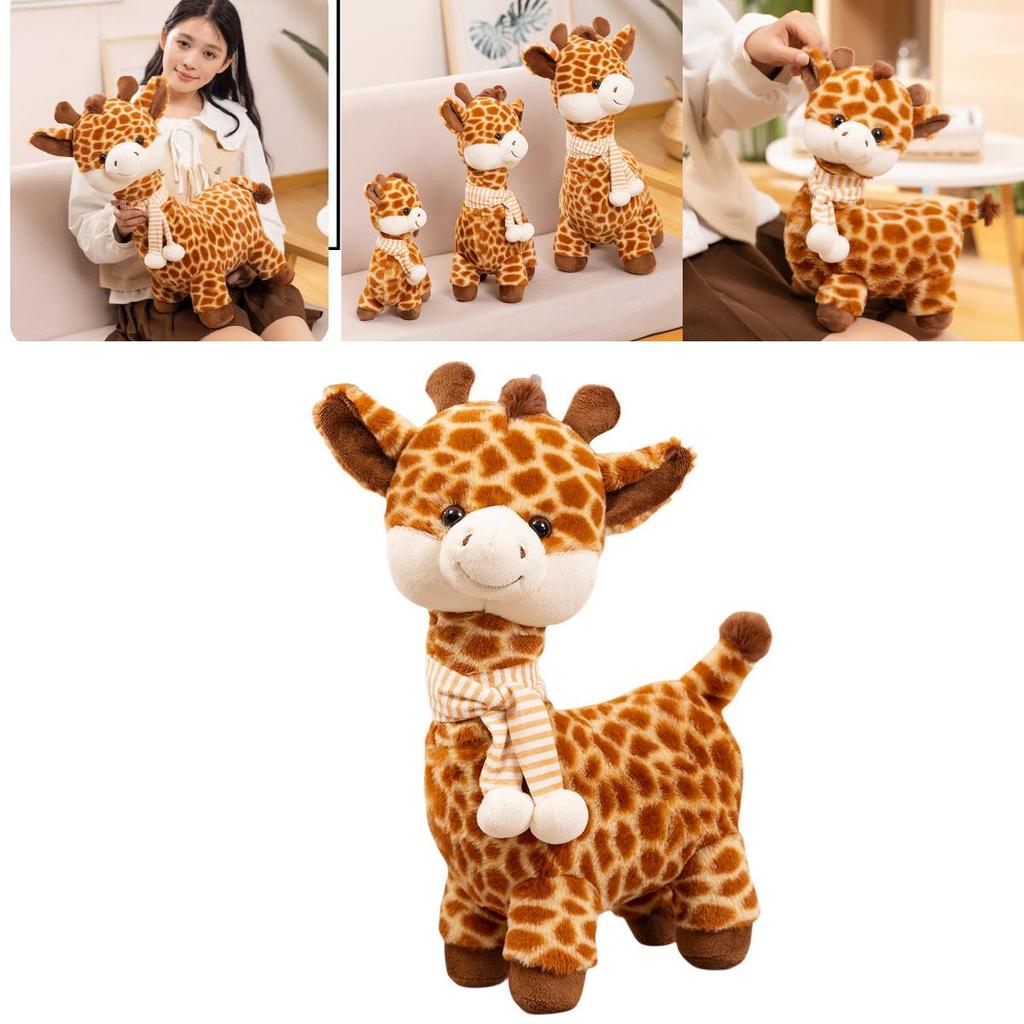 Adorable Giraffe Plush Toy Soft Stuffed Animal Scarf Long Neck Cute Deer Gift For Kids