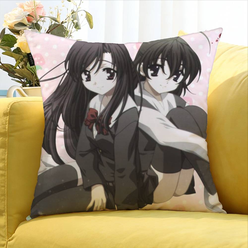 S-School Days Katsura Kotonoha Various Sizes Square Pillow Case For Car Home Bedchamber Decor Peach skin 18*18(CM)-1Pcs
