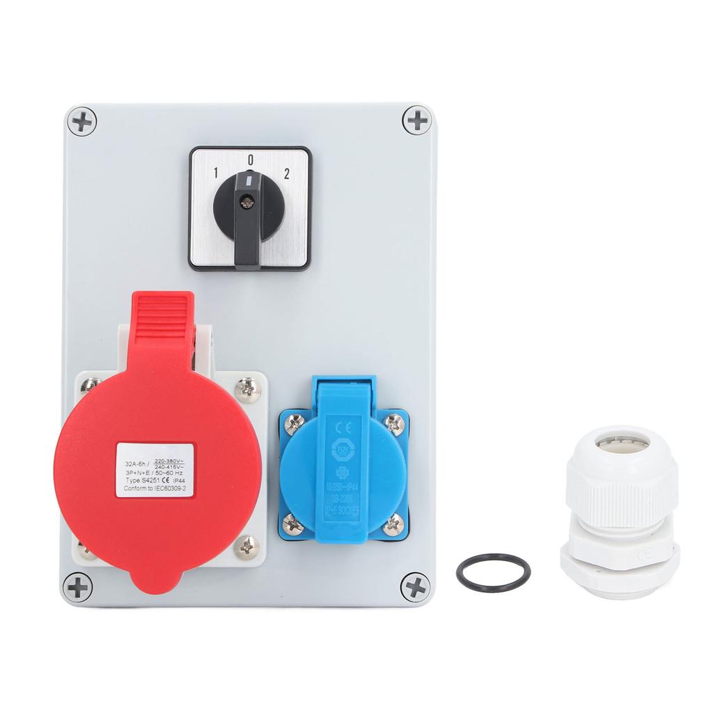 CEE Wall Socket Power Distributor Box 5P 32A 16A Main Switch IP44 Waterproof for Building