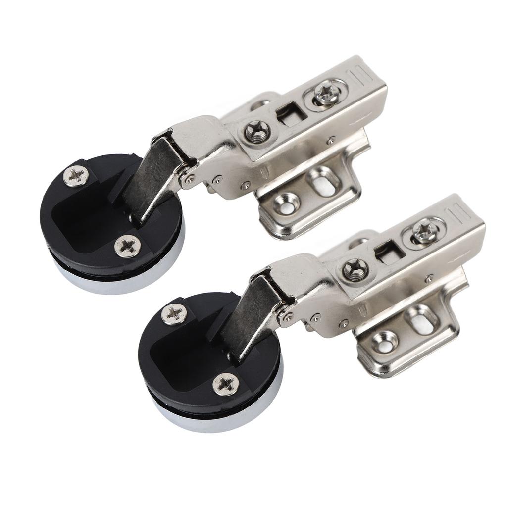 2Set Stainless Steel 201 Cabinet Glass Door Hinge 35 Cup Glass Door Damping Buffer Hinge Large Bend
