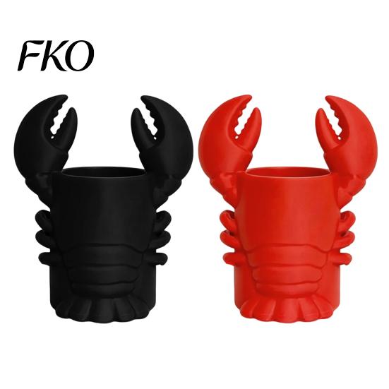 Multifunctional Pen Cup Lobster Holder, Halloween Funny Sea Animal Pencil Stand, Creative Large Diameter Desk Organizer for Brushes Makeup Tools,