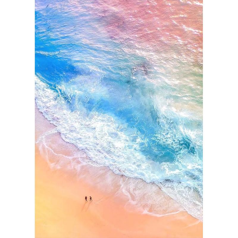 Vollständiger runder Diamant Strandlandschaft 5D DIY Diamantmalerei Diamantstickerei Heimdekor Geschenk Kreuzstich Mosaik