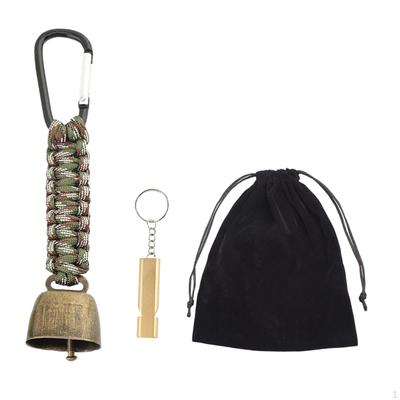 Aluminum Bear Bell Keychain Multipurpose Cow Backpacks Pendant with Emergency Whistle for