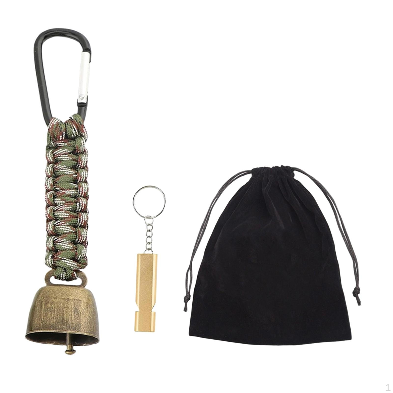 

Aluminum Bear Bell Keychain Multipurpose Cow Backpacks Pendant with Emergency Whistle for