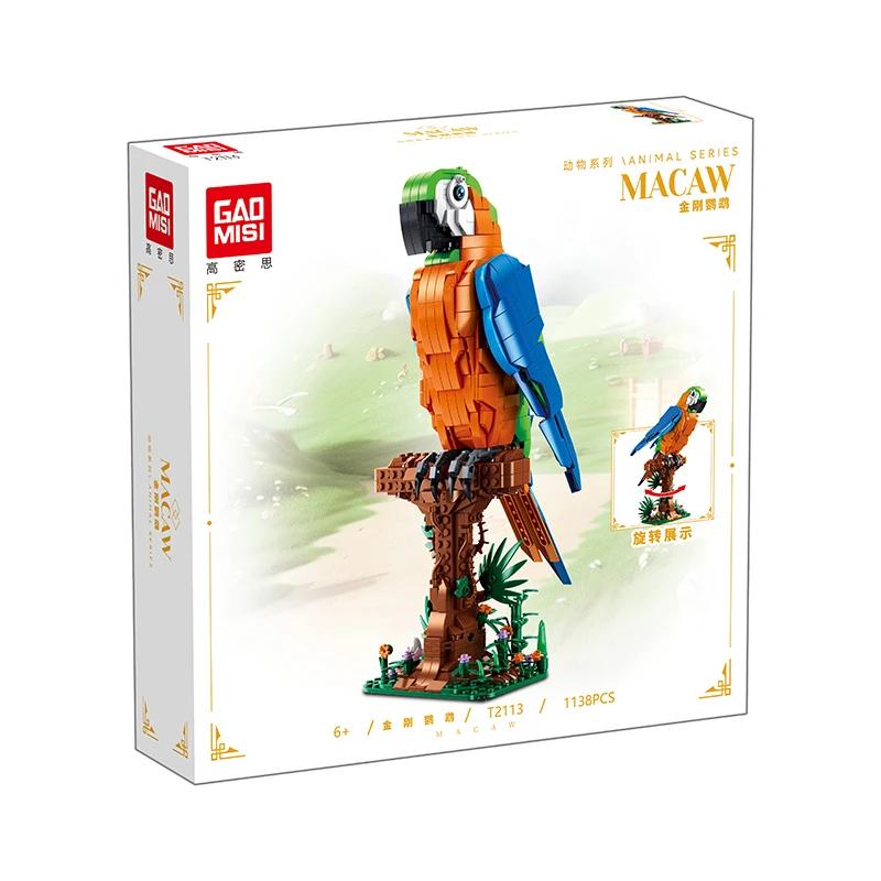 1138PCS Parrot Building Blocks Movable Wings Durable ABS Creative Desk Decor Educational Toy Gift for Kids Adults Birthday