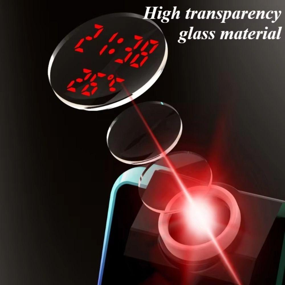 Large Screen Digital Alarm Clock Colorful LED Projection Desk Clock  Bedside Table