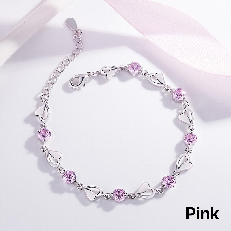 Fashion Crystal Silver Plated Heart Bracelet Zircon Diamond Adjustable Bracelet Jewelry Gift for Women