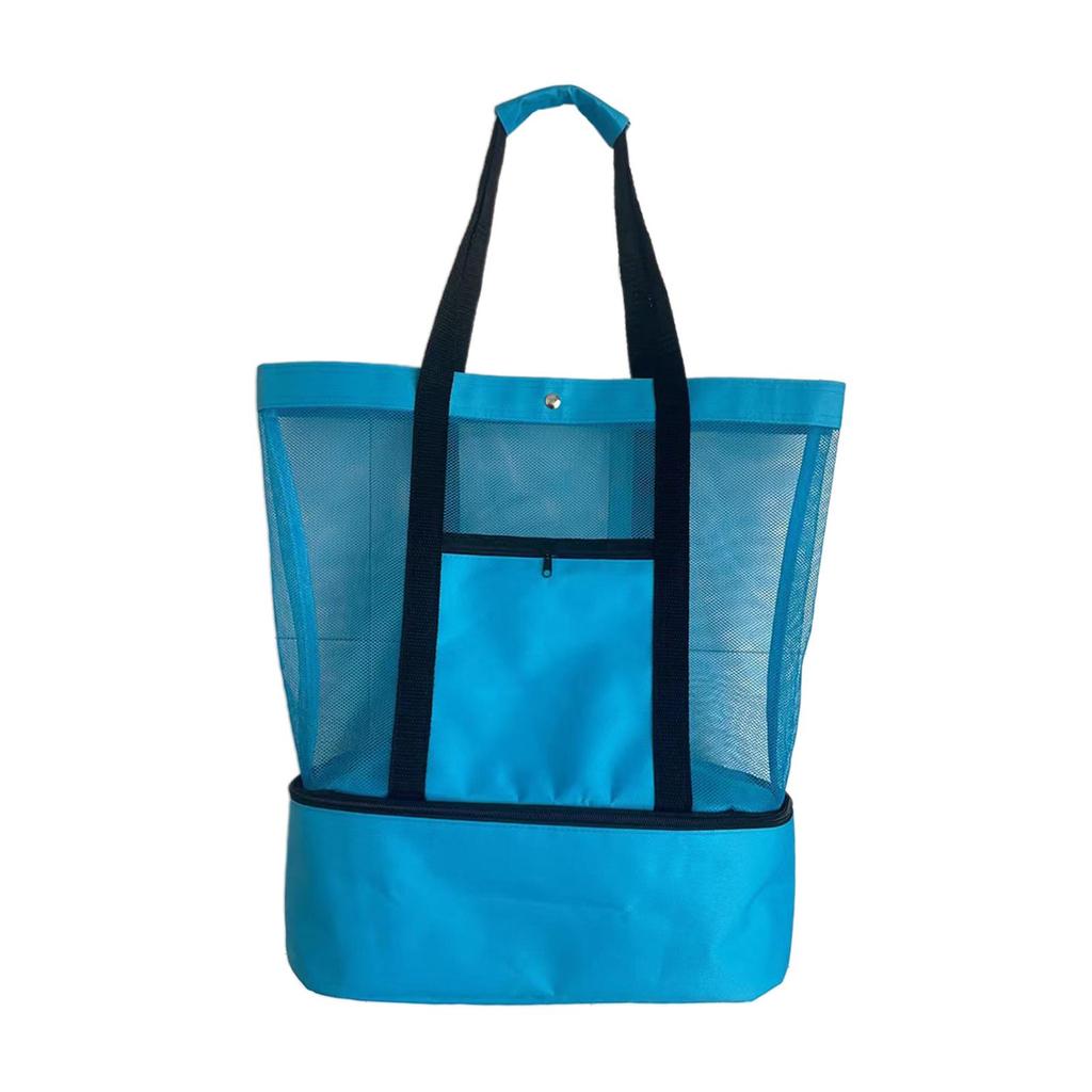 Beach Tote Bag with Insulated Cooler Lightweight Container Bag Transparent Cooler for Grocery Women & Men Office Shopping Snacks