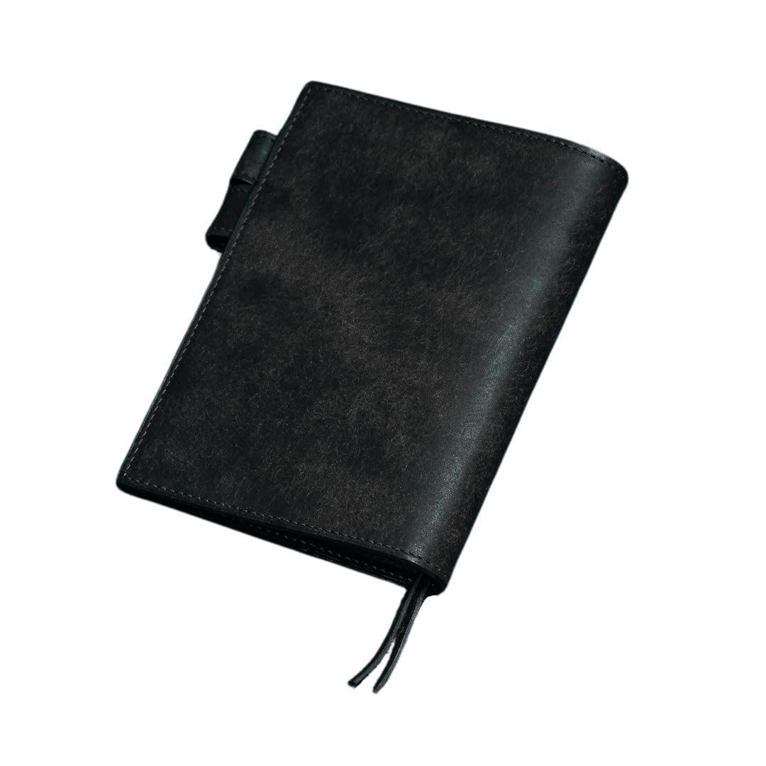 

UNROOF Genuine Leather Notebook Cover A6 A5 Compatible Italian Leather Pueblo Leather [ ] (Black, A5) чорний