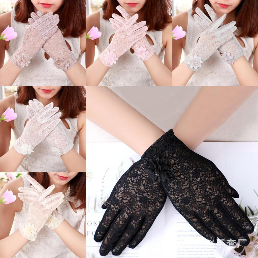 Atmungsaktive Sommer-Autofahrerhandschuhe aus Spitze mit UV-Schutz für Damen