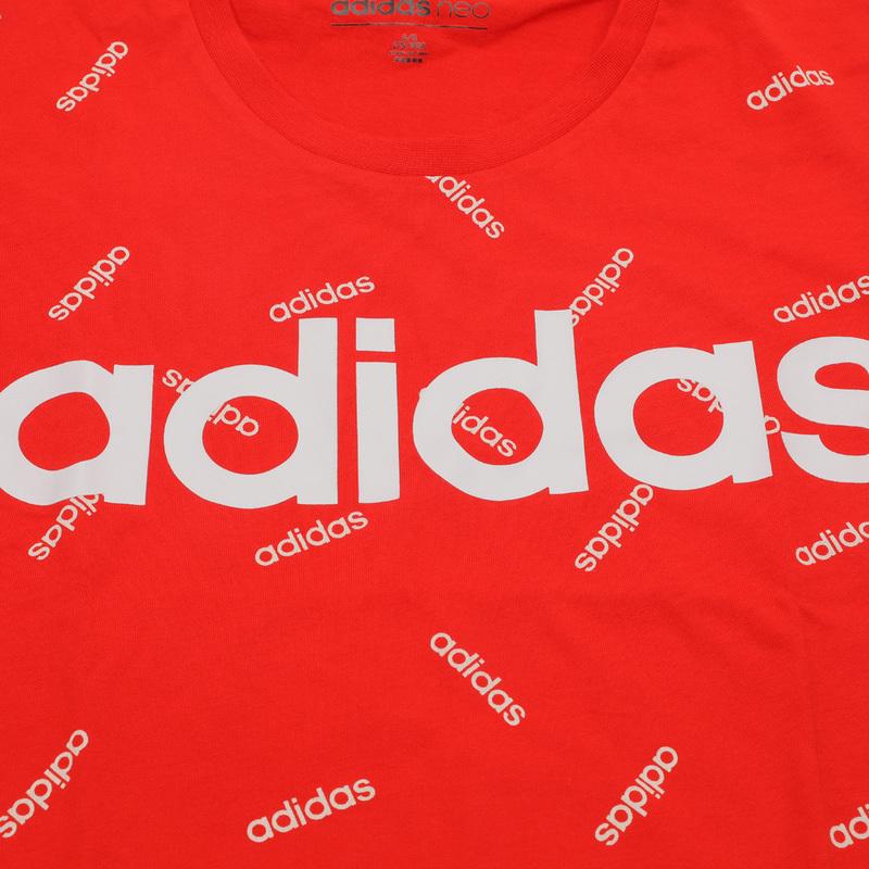 adidas Neo Letter Casual Fashion Comfortable Breathable Short Sleeve T-Shirt Men Tops Active-Red DW7865